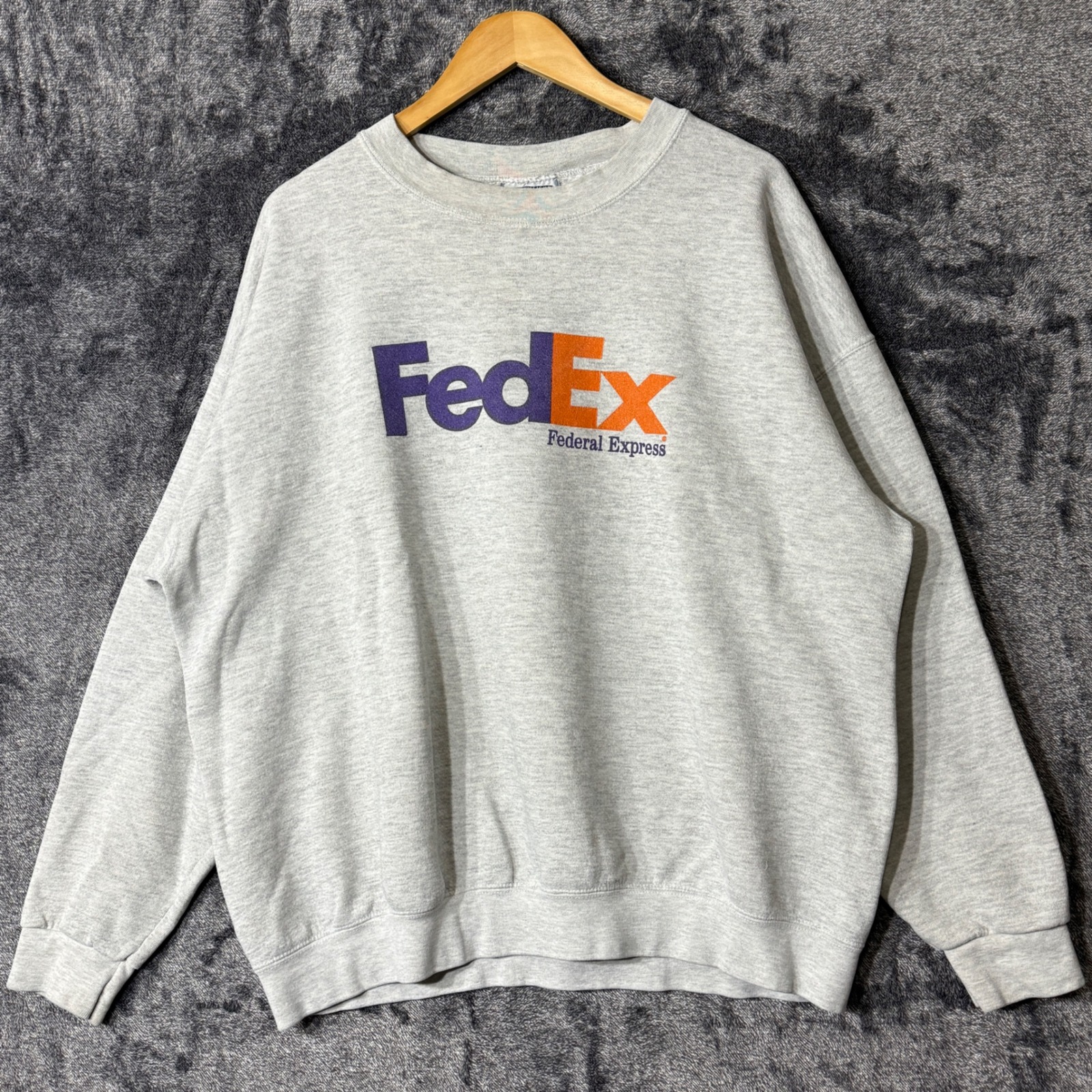 Vintage 90s Fedex Federal Express Sweatshirt 2xl Gray Crewneck